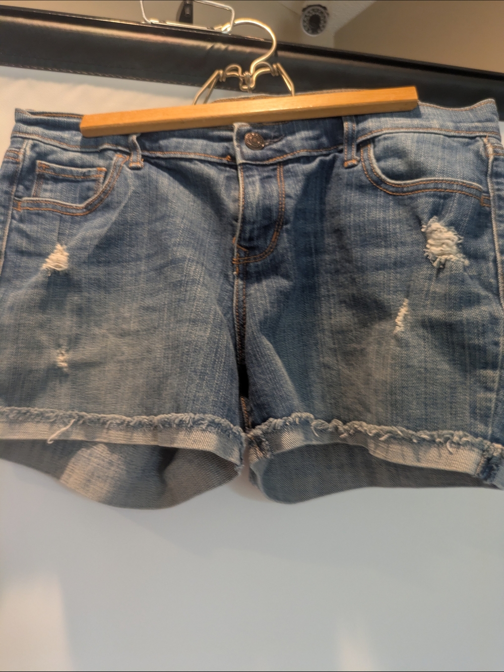 Old Navy Boyfriend Blue Ripped Denim Shorts